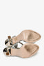 Miu Miu Silver Leather Crystal Pearl Glitter Heels Size 38