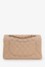 Pre-loved Chanel™ 2019 Beige Iridescent Caviar Leather Quilted Small Classic Double Flap