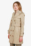 Burberry Beige Midi Belted Trench Coat Size 2