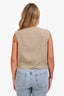 Theory Taupe Linen Blend Trucker Vest Size 10