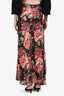 The Great Pink/Black Floral Silk Maxi Skirt Size 1