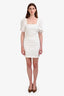 ASTR White Puff-Sleeve Mini Dress Size M