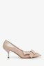 Miu Miu Beige Patent Leather Bow Heels Size 38