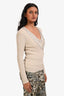 Escada Beige Knit Metallic Beaded Cardigan Size 34