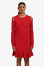 Red Valentino Red Knit Long Sleeve Mini Dress Size XS