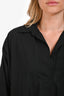 Sibel Saral Black Cotton Poplin Midi Shirt Dress Size Large