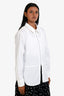 Rag & Bone White Cotton Poplin Zip Up 'Bella' Shirt Size S