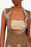 Pre-loved Chanel™ 2003 Green Fur Silk Sheer Tank Size 38
