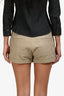 Saint Laurent Beige Lambskin Shorts Size 38