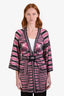 Missoni Pink/Black Striped Belted Long Sweater Size 42