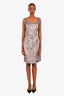 J. Mendel Paris Blue/Rose Gold Sleeveless Mini Dress Size 12