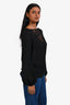 Emilio Pucci Black Silk Sheer Lace Long Sleeve Top Size 34