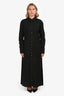 Dries Van Noten Black Cotton Long Sleeve Button Down Maxi Dress Size 42