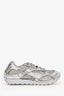 Bottega Veneta Silver Metallic Mesh 'Orbit' Sneakers Size 38