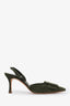 Manolo Blahnik Green Suede Buckle Slingback Heels Size 36