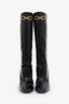 Saint Laurent Black Patent Leather Knee High Boots Size 41