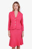 St. John Pink Knit Midi Skirt + Blazer Set Size 6