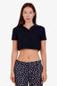 Saint Laurent Navy Cropped Logo Polo Size S