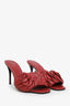 Valentino Red Leather Rose Atelier Slide Sandals Size 38.5