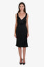 Tom Ford Black Mesh Bra Detail Midi Dress Size 38