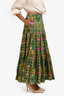 La Double J Green/Pink Cotton Poplin Maxi Skirt Size S