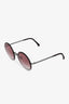 Pre-loved Chanel™ Burgundy Gradient Chain Detailed Round Sunglasses