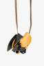 Marni Leather Black/Yellow Brown Adjustable Band Flower Necklace