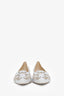 Rene Caovilla White Crystal Embellished Flats Size 37.5