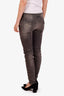 Balmain Grey Gold Zipper Detail Skinny Jeans Size 42