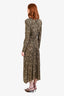 Isabel Marant Leopard Print Zeidi Draped Maxi Dress Size 36