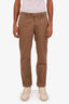 Loro Piana Brown Cotton Straight Leg Pants Size 50 Mens