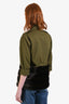 Harvey Faircloth Military Green Faux Fur Utility Jacket Size S