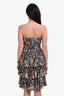 Isabel Marant Etoile Black Ruffle Patterned Sleeveless Mini Dress Size 34