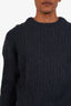 Acne Studios Navy Mohair Ribbed Crewneck Sweater Size S Mens