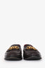 Valentino Brown/Gold Leather Vlogo Loafers Size 39
