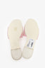Pre-loved Chanel™ White/Pink Terrycloth Crochet Striped Mules Sandals Size 37.5