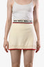 Miu Miu 2020 Cream Wool Logo Knit Mini Skirt Size 38