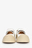 Marni White Nappa Leather Toe Cap Mary Jane Flats Size 38