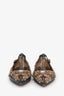 Dolce & Gabbana Black Leather Gold Embroidery Jewel Embellishments Flats Size 37