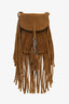 Saint Laurent Brown Suede Fringe Toy Monogram Anita Crossbody Bag