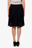 Valentino Navy Silk Blend Pleated Mini Skirt Size 6