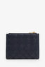 Bottega Veneta Navy Intrecciato Leather Small Bi-Fold Zip Wallet