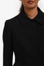 Miu Miu Black Ruffled Hem Tailored Crop Blazer Size 42