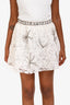 LoveShackFancy White Lace Bead Embellished Mini Skirt Size 2