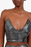 Retrofête Silver Metallic Crop Top and Maxi Skirt Set Size XXL