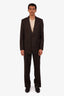 Sandro Brown Virgin Wool Single Breasted Blazer + Pant Set Size 48/40 Mens