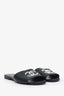 Pre-loved Chanel™ 2022 Black Leather Interlocking CC Logo Sandals Size 39