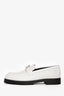 Hermès White Epsom Leather 'Faubourg' H Loafers Size 38