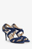 Jimmy Choo Blue Lizard Strappy Heels Size 39.5