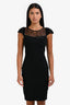 Red Valentino Black Lace Detail Flutter Sleeve Dress Size S